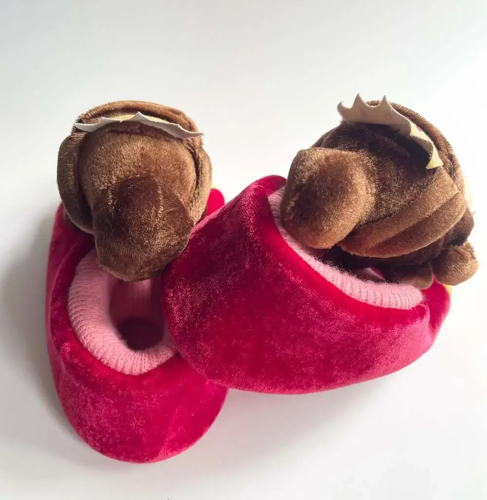 Disney Princess Belle Beauty and the Beast Toddler Plush Slippers Size 9/10